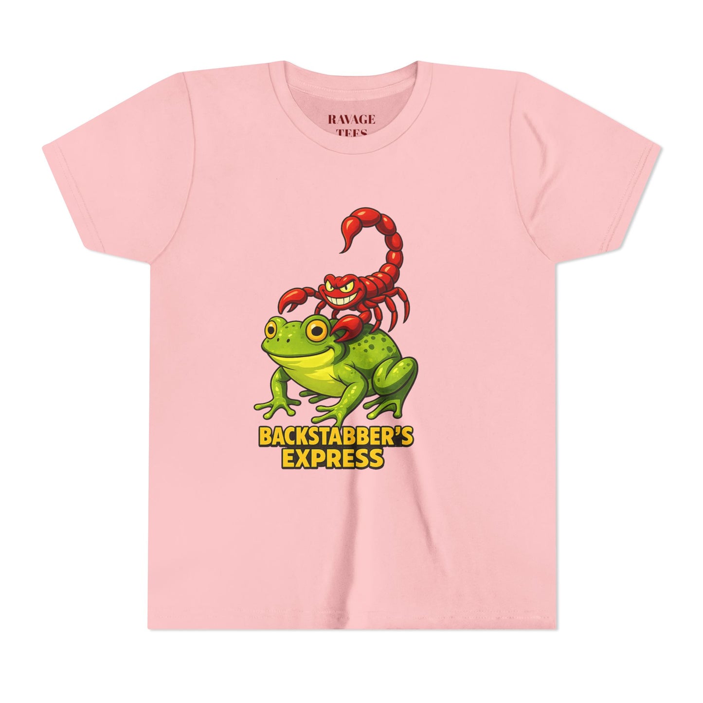Youth Tee - "Backstabber's Express" Frog & Scorpion Graphic