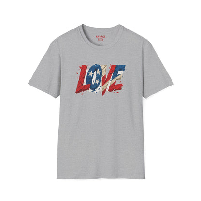 "Freedom & Love" Tee: Unisex 4th of July Graphic Shirt Gift