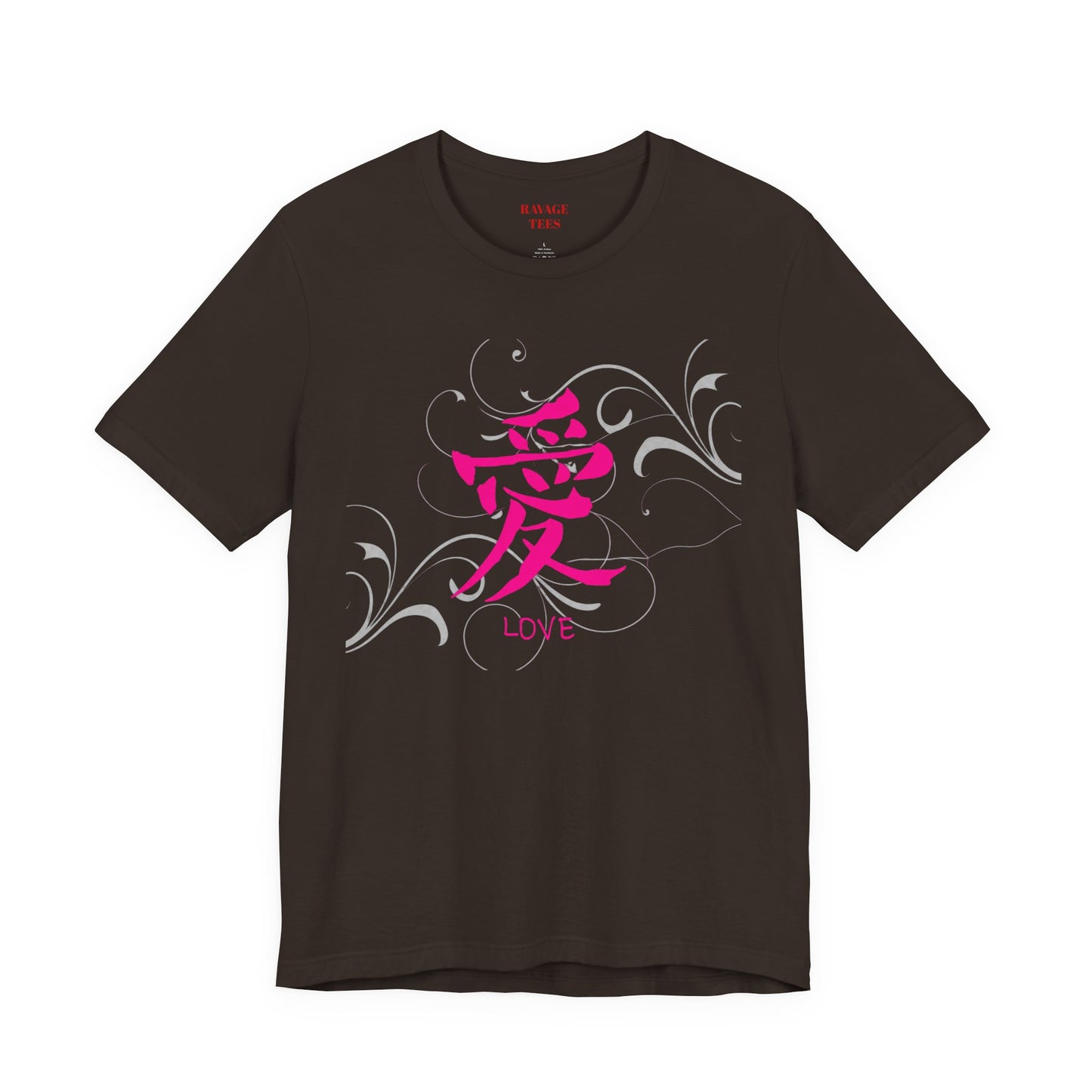 Love Kanji — Pink Asian Calligraphy Tee
