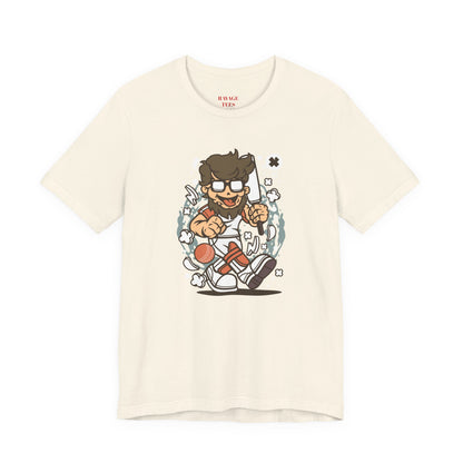 Retro Gamer Cartoon Character Tee