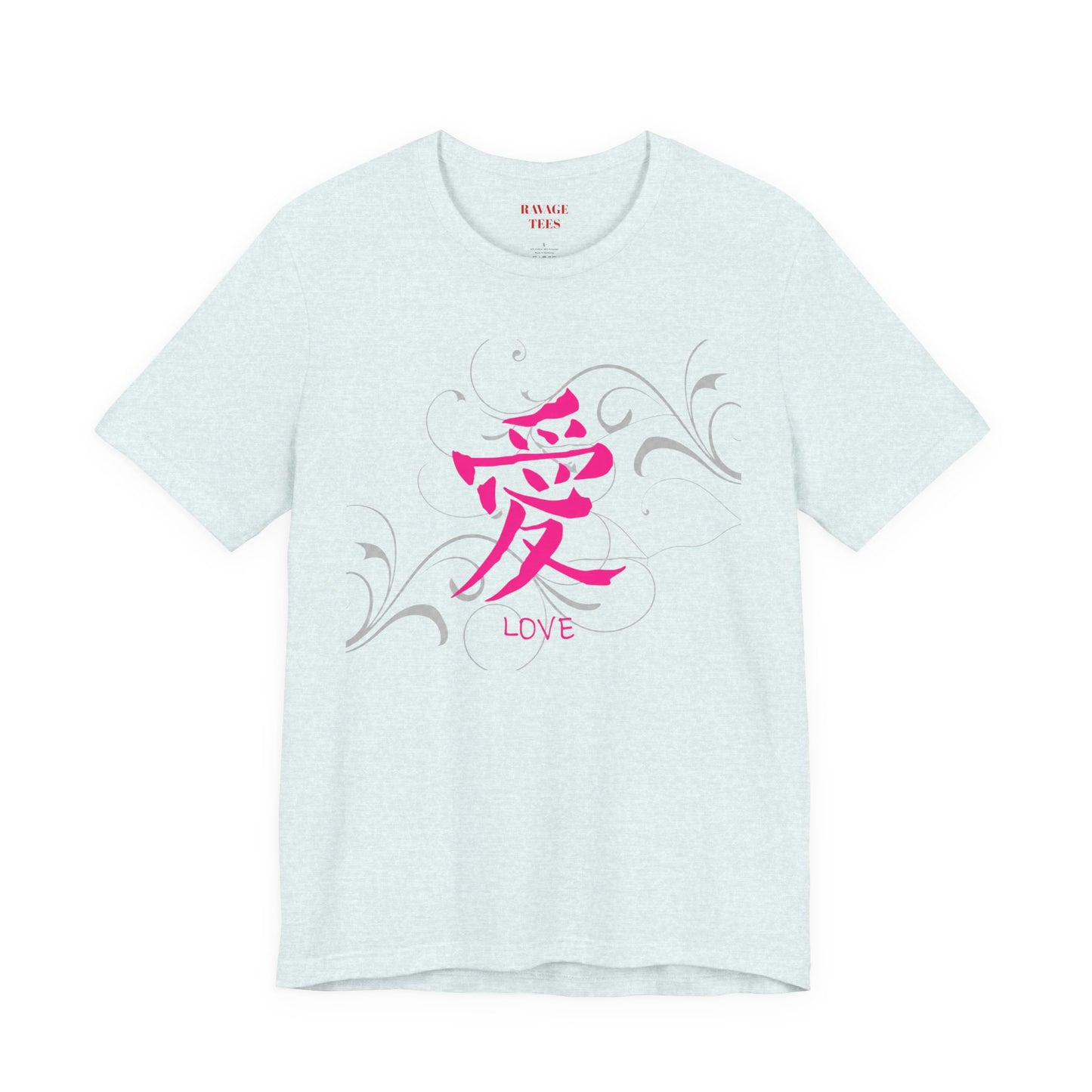 Love Kanji — Pink Asian Calligraphy Tee