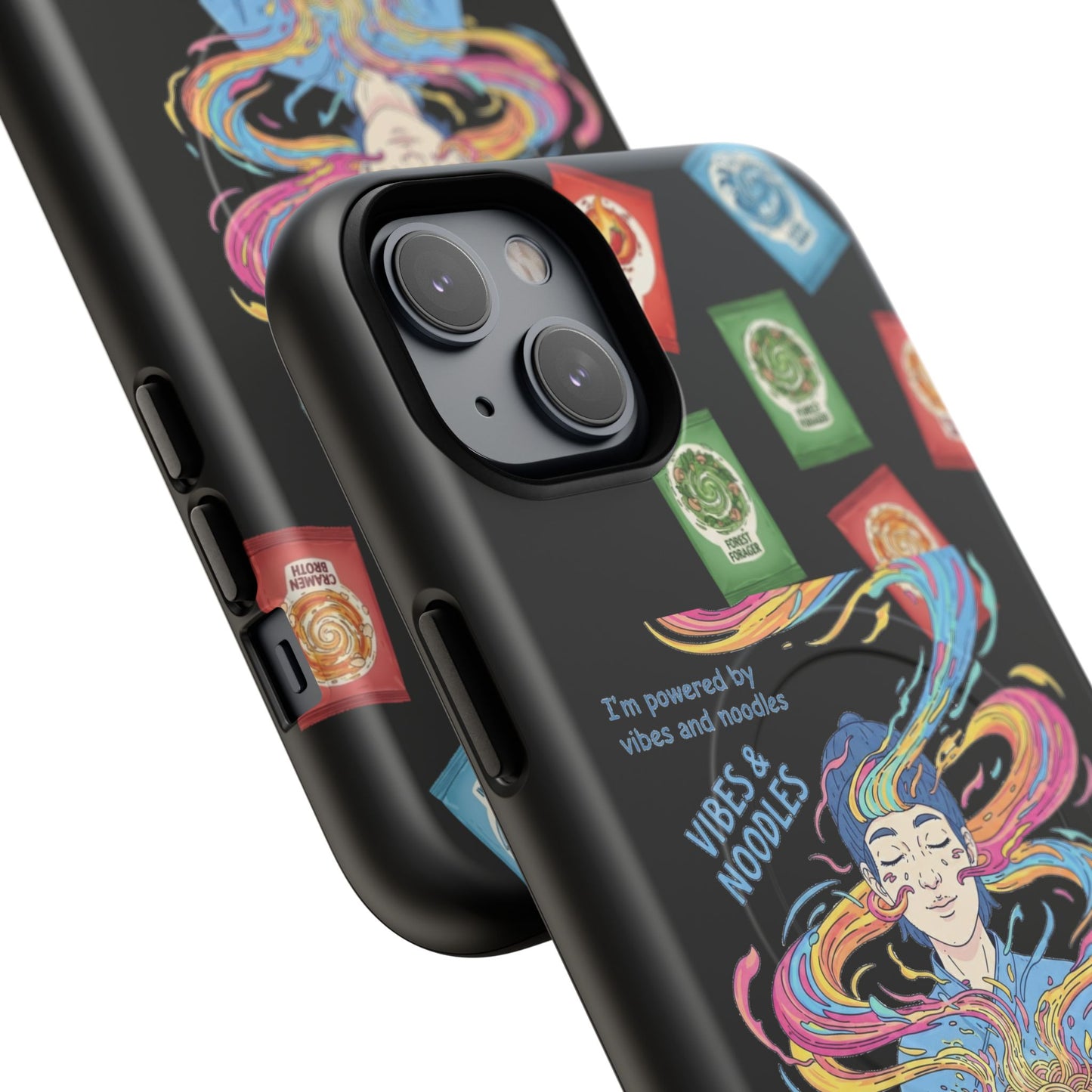 Noodle Lover Phone Case: Vibrant Cute Foodie Magnetic Anime Style