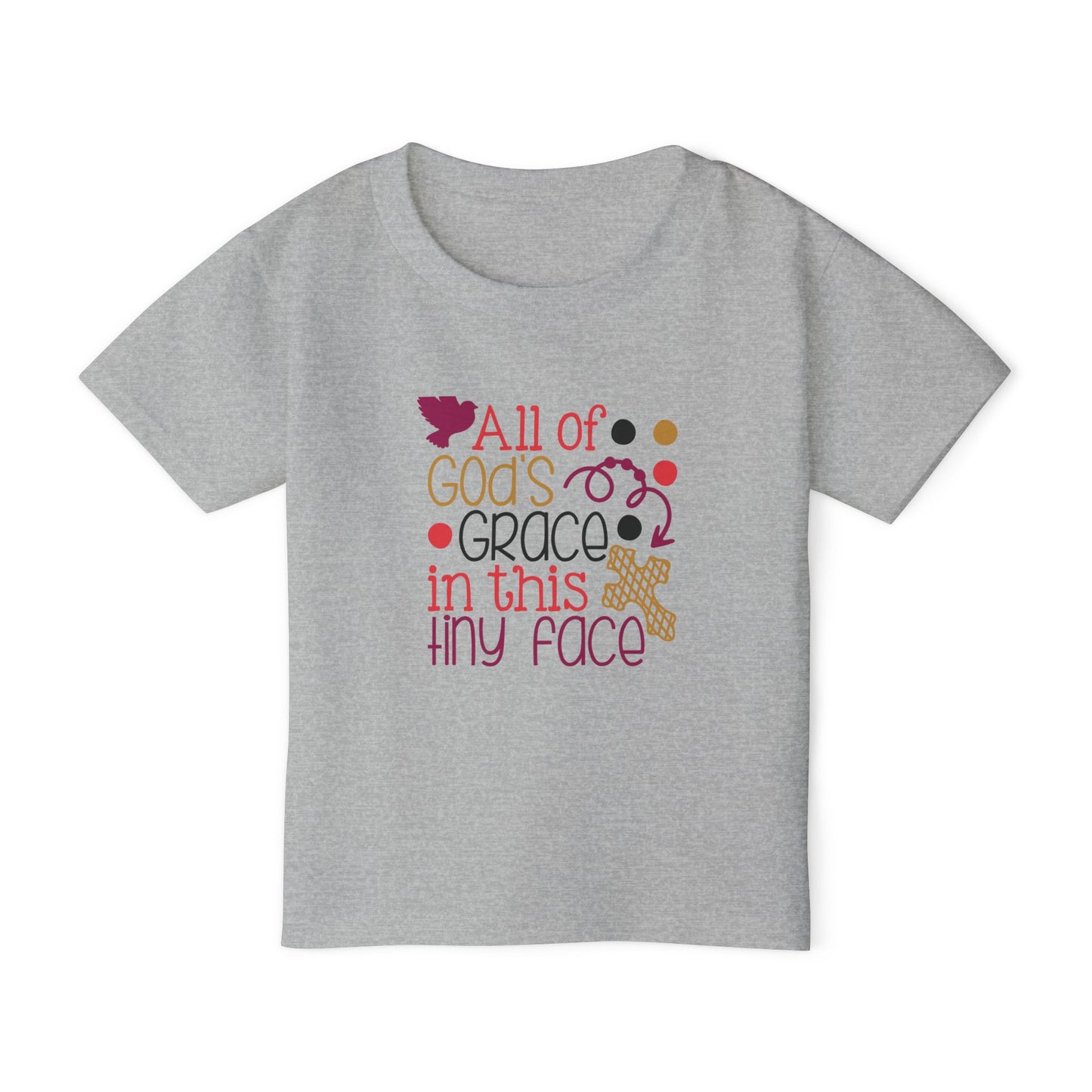Toddler T-Shirt — "All of God's Grace in This Tiny Face" Cute Faith Baby Tee