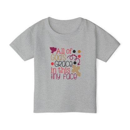 Toddler T-Shirt — "All of God's Grace in This Tiny Face" Cute Faith Baby Tee