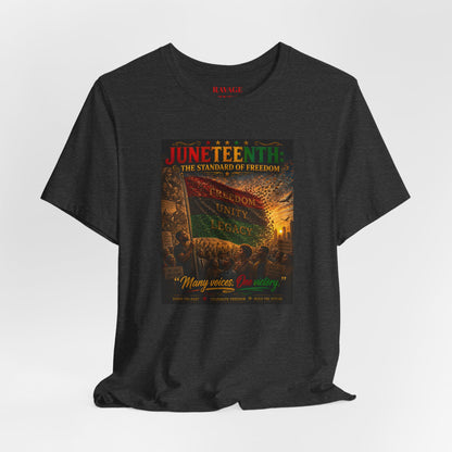 Juneteenth Standard of Freedom — 'Many Voices One Victory' Graphic Tee