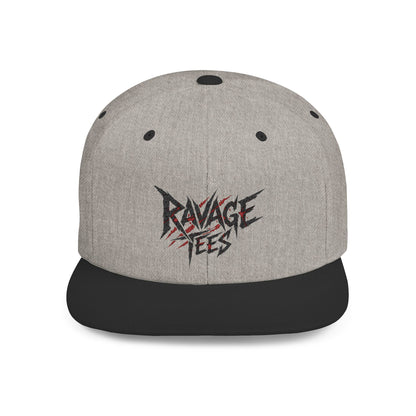 Ravage Tees Edgy Graphic Snapback Cap, Streetwear Hat, Trendy Flat Bill, Casual Outfit Accessory, Unique Gift for Music Lovers