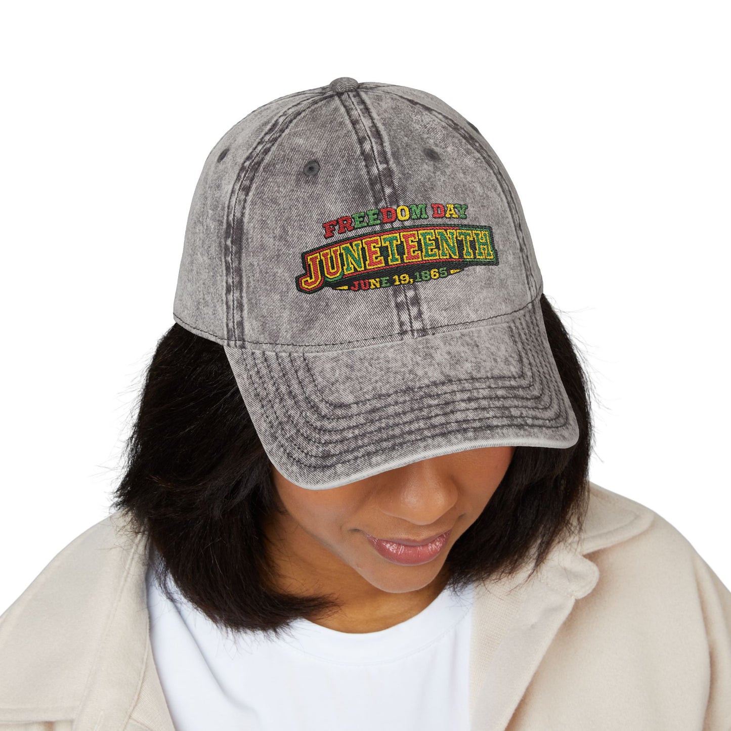 Juneteenth Embroidered Vintage Cap