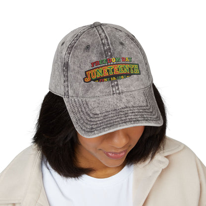 Juneteenth Embroidered Vintage Cap