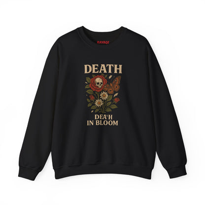 DEATH IN BLOOM Unisex Crewneck Sweatshirt – Heavy Blend Pullover for Casual Wear | Cozy Streetwear Gift for Her, Feminist Fashion Statement