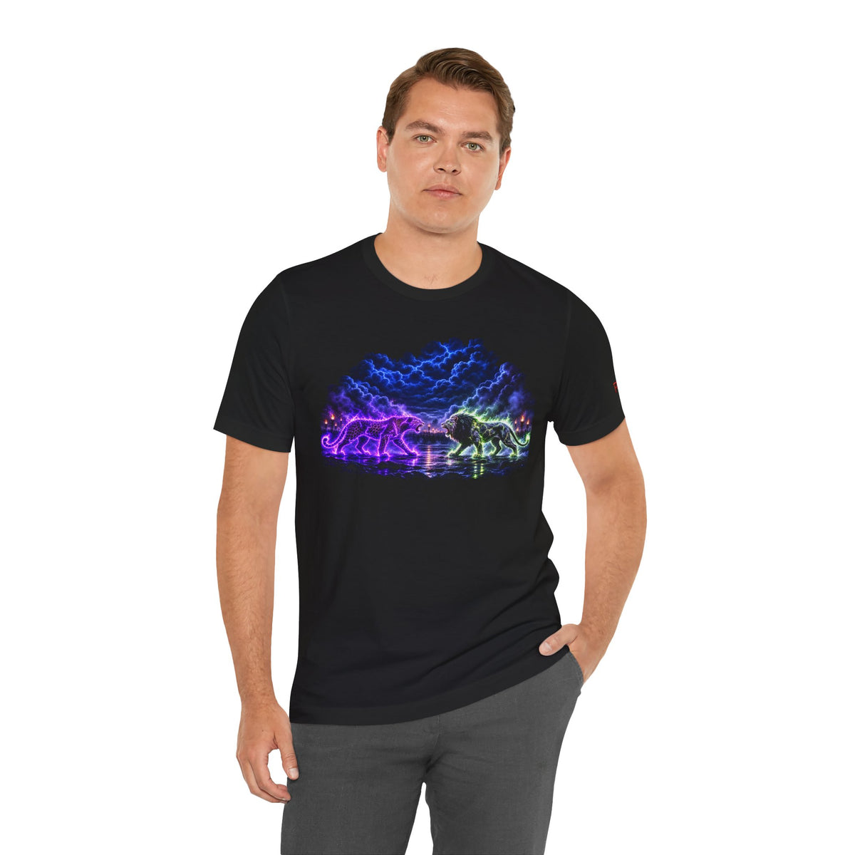Neon Nebula Predator Clash Graphic Tee