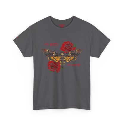 Your Body Your Choice Tee with Butterfly & Rose Design