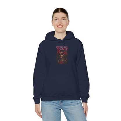 PRETTY BUT DEADLY Graphic Hoodie – Unisex Pullover Sweatshirt for Nature Lovers | Cozy Streetwear for Spring, Casual Wear & Eco-Friendly Gifts