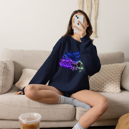Neon Nebula Predator Clash Graphic Sweatshirt