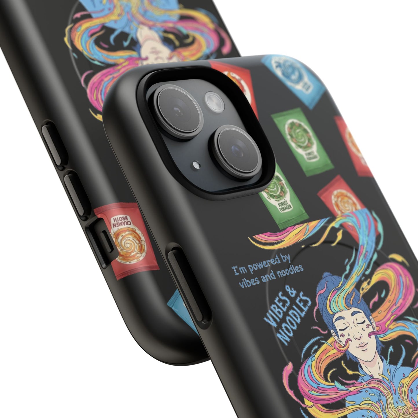 Noodle Lover Phone Case: Vibrant Cute Foodie Magnetic Anime Style