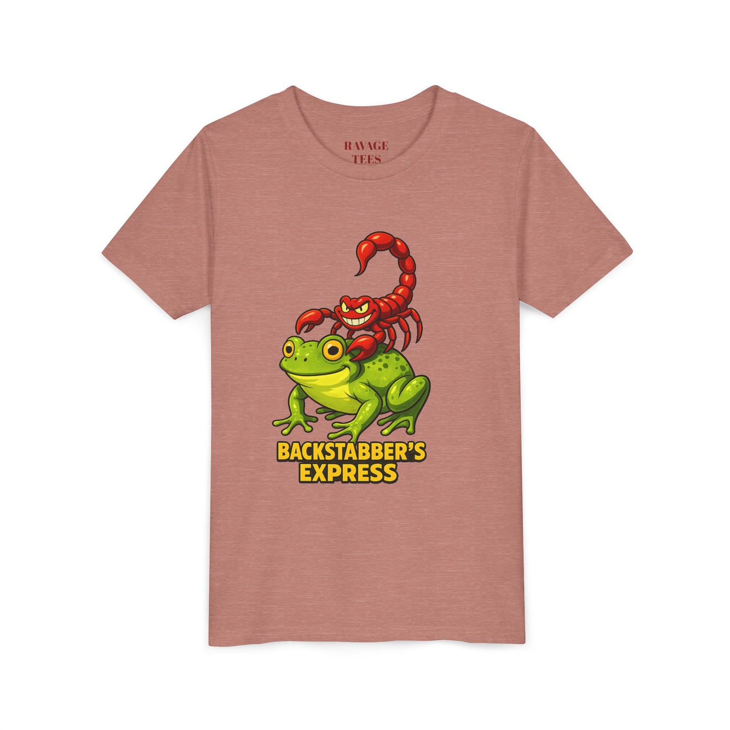 Youth Tee - "Backstabber's Express" Frog & Scorpion Graphic