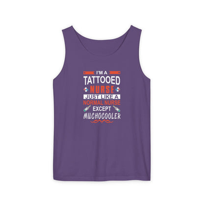 Tattooed Nurse Garment-Dyed Tank Top, Gift for Nurses, Casual Summer Wear