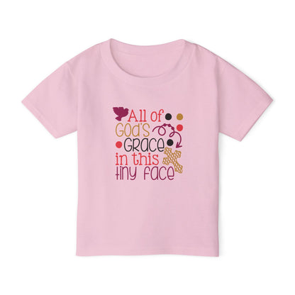 Toddler T-Shirt — "All of God's Grace in This Tiny Face" Cute Faith Baby Tee