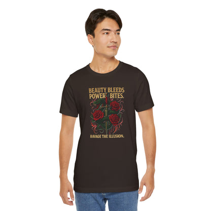 "Beauty Bleeds" Tee: Dark Aesthetic Unisex Graphic T-Shirt