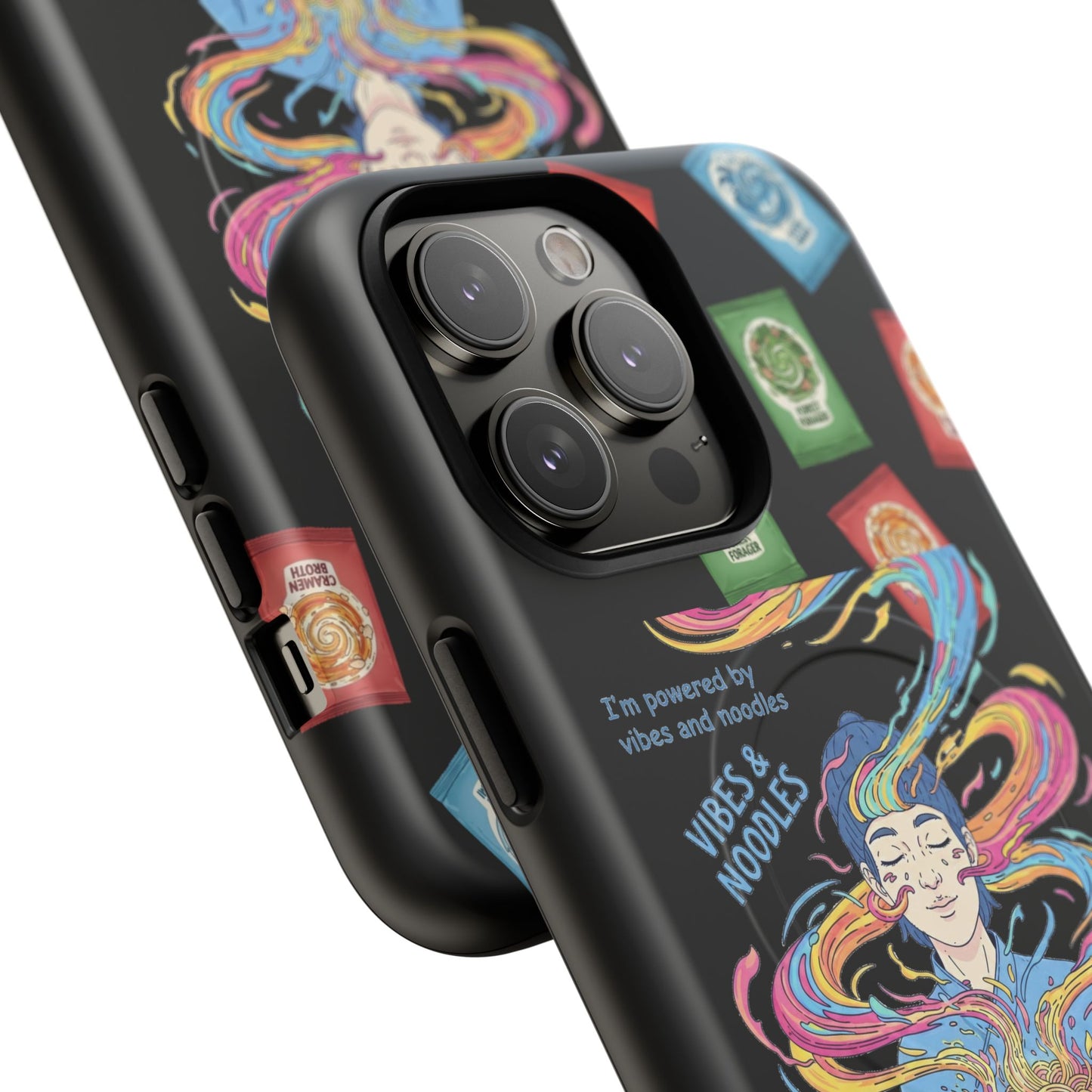 Noodle Lover Phone Case: Vibrant Cute Foodie Magnetic Anime Style