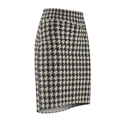 Chic Houndstooth Pencil Skirt, Women's Fashion, Office Wear, Casual Outfit, Stylish Midi Skirt, Perfect for All Occasions