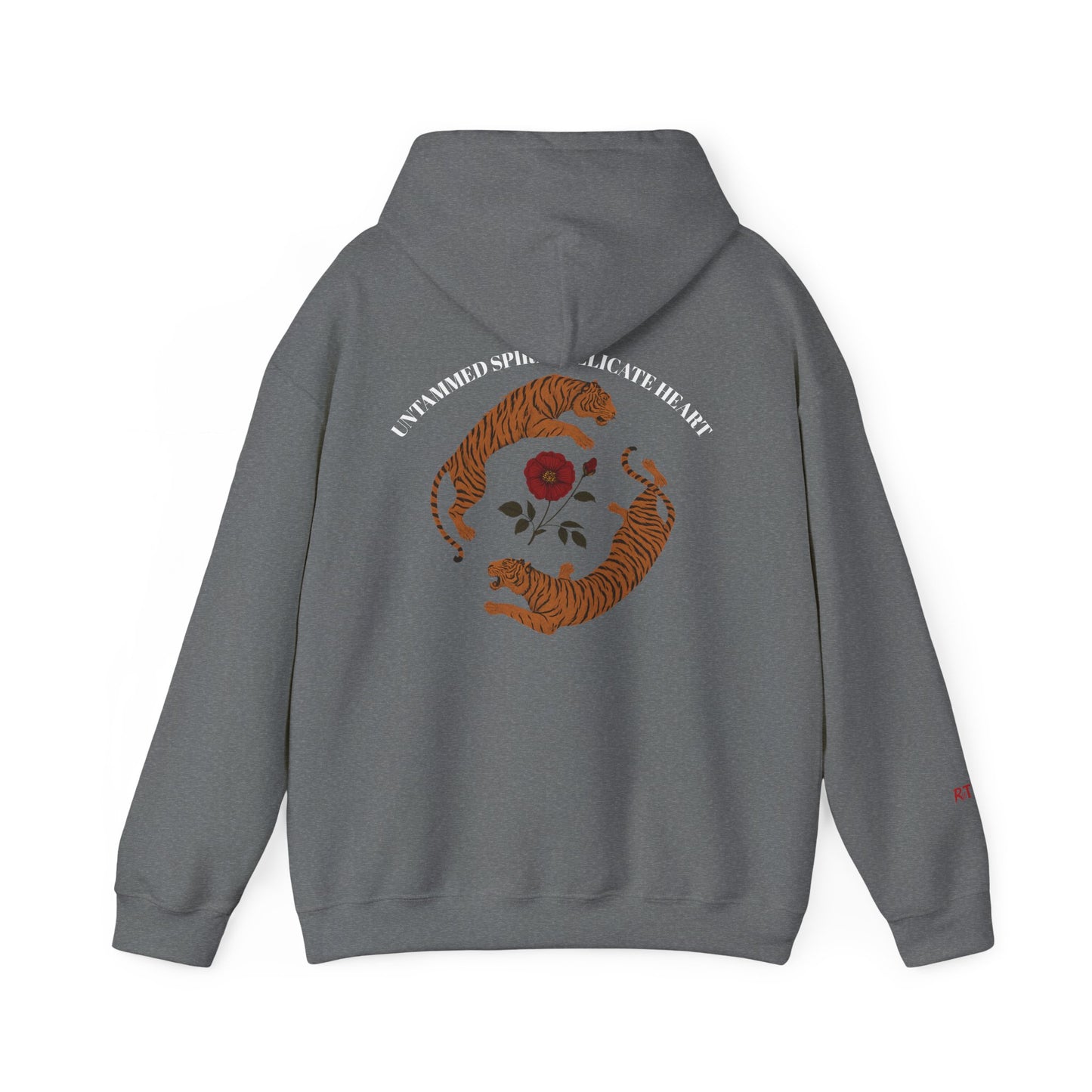 Black Tiger & Rose Graphic Hoodie