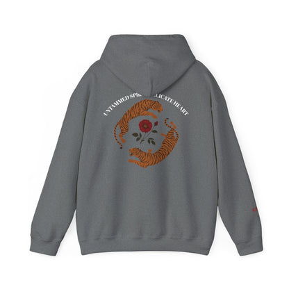 Black Tiger & Rose Graphic Hoodie