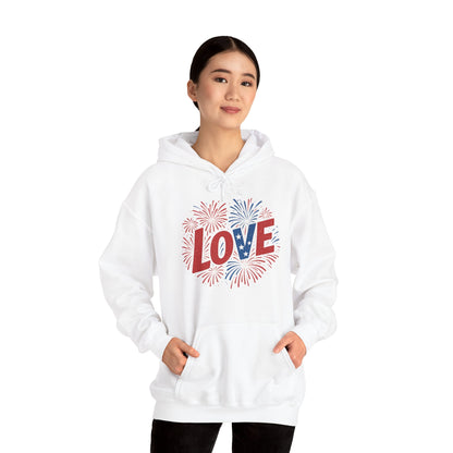 Unisex Hooded Sweatshirt with 'LOVE' Design - Cozy Gift for Friends, Valentine's Day, Casual Wear, Relaxation, Everyday Use