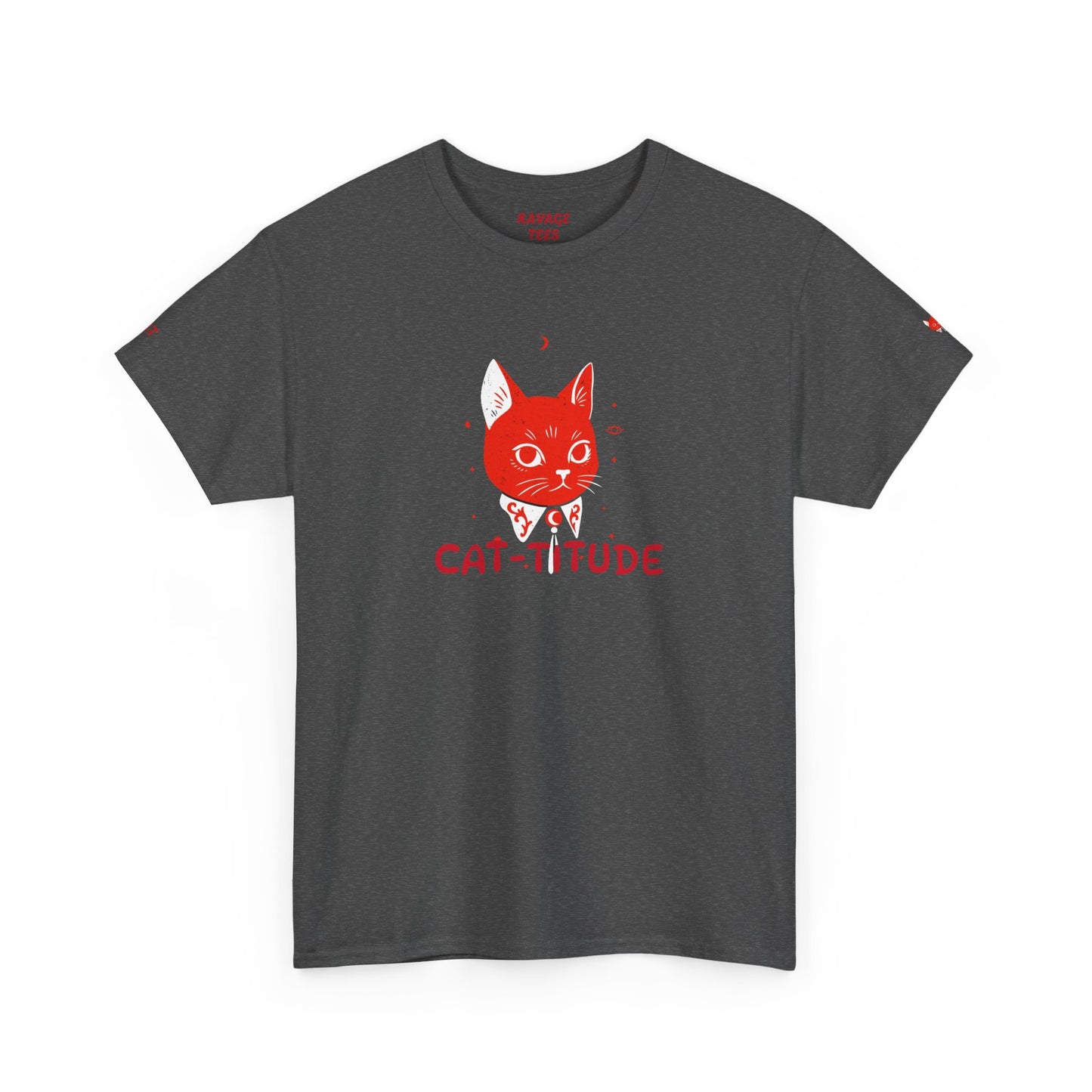 CAT-TITUDE Unisex Heavy Cotton Tee | Funny Cat Shirt