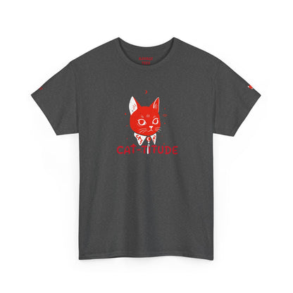 CAT-TITUDE Unisex Heavy Cotton Tee | Funny Cat Shirt