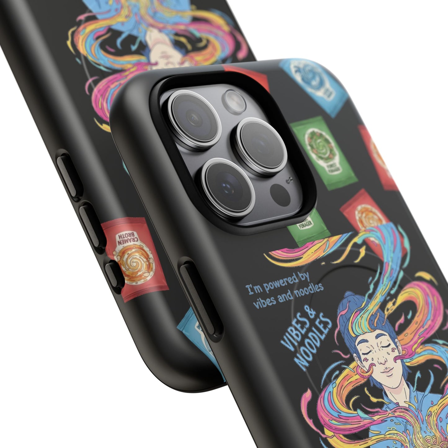 Noodle Lover Phone Case: Vibrant Cute Foodie Magnetic Anime Style