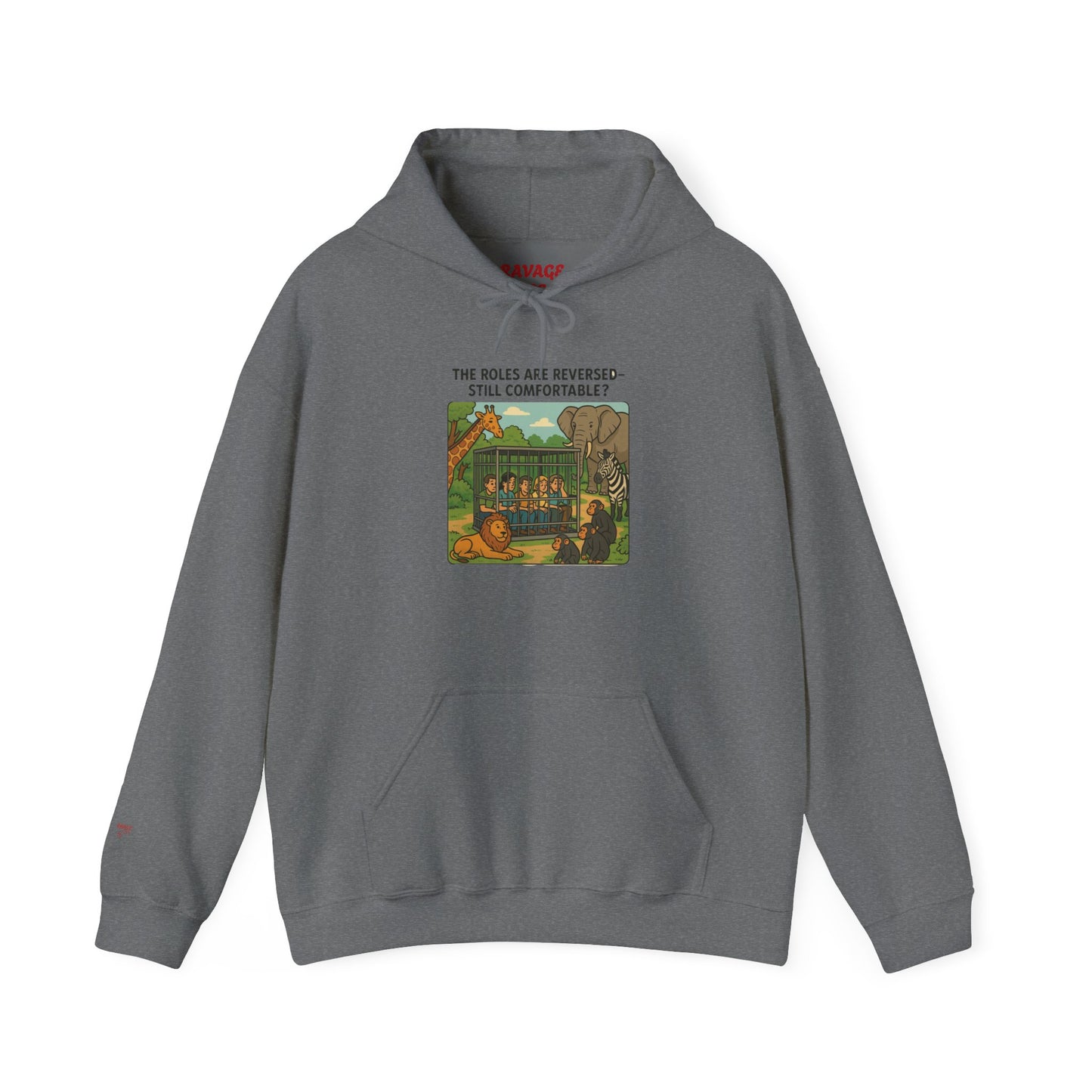 The Roles are Reversed- Are You Comfortable-Comfy Graphic Hoodie for Cozy Days, Unisex Heavy Blend Sweatshirt with Quirky Art, Perfect for Fall, Winter, Gifting, Casual Wear