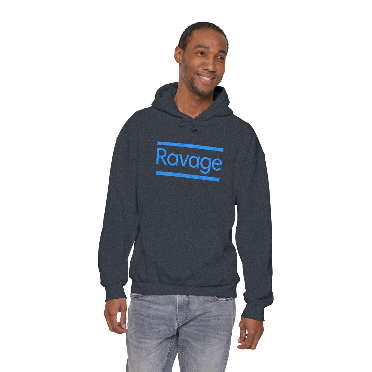 Ravage Blue Embroidered Hoodie