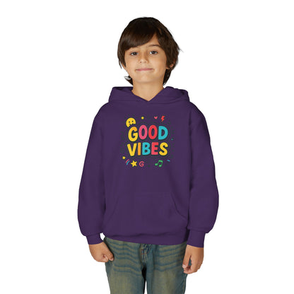 Kids Good Vibes Hoodie – Fun Graphic Sweatshirt with Positive Message, Cozy Casual Outfit, Birthday Gift for Children