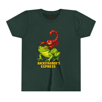 Youth Tee - "Backstabber's Express" Frog & Scorpion Graphic