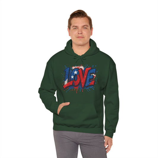 Unisex Hooded Sweatshirt with 'LOVE' Design - Cozy Gift for Friends, Valentine's Day, Casual Wear, Relaxation, Everyday Use
