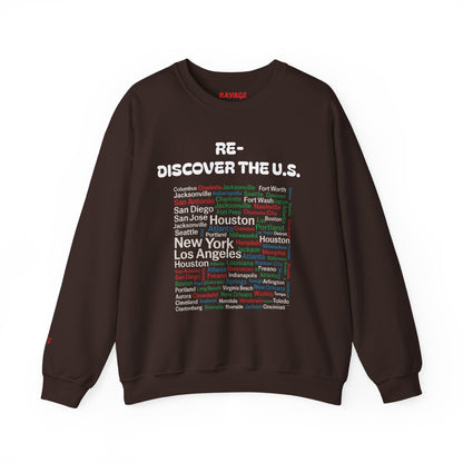City Map Crewneck Sweatshirt, Cozy Urban Style for Travel Lovers or Travel Enthusiasts
