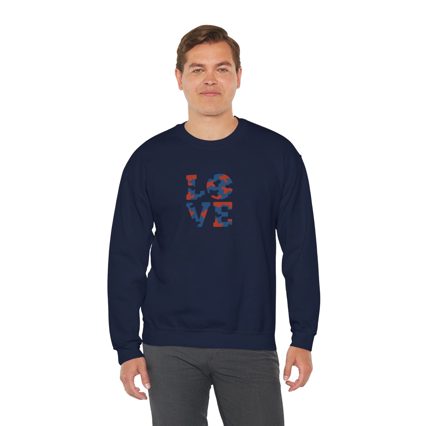 Patriotic Love Sweatshirt | Unisex Crewneck, Cozy Top for Celebrations, Gifts, Independence Day, Casual Style, Everyday Comfort