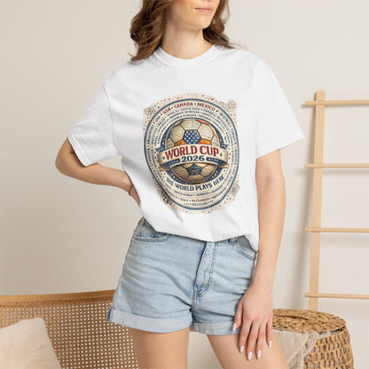 World Cup 2026 Vintage Soccer T-Shirt — USA Canada Mexico Tournament Tee