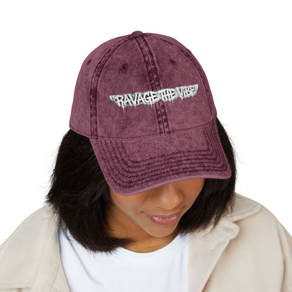 Vintage Embroidered Cap - "RAVAGE THE VIBE"