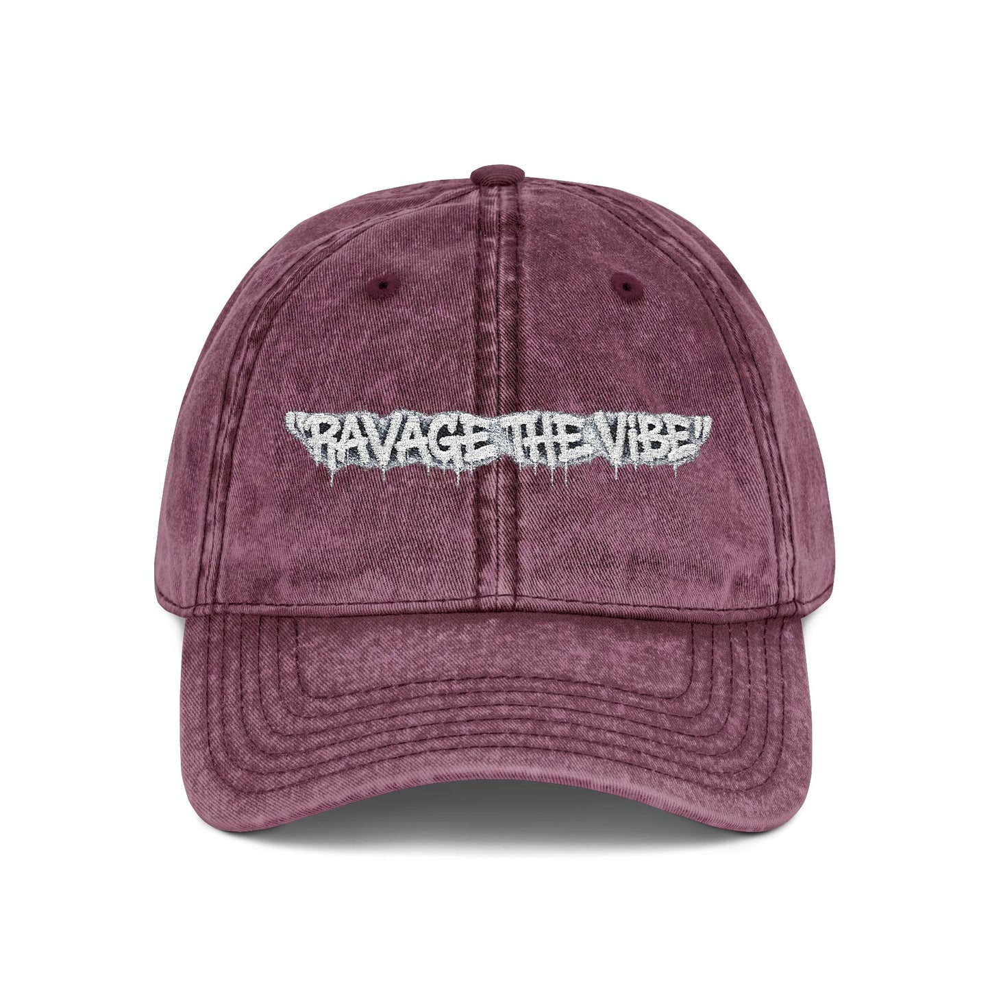 Vintage Embroidered Cap - "RAVAGE THE VIBE"