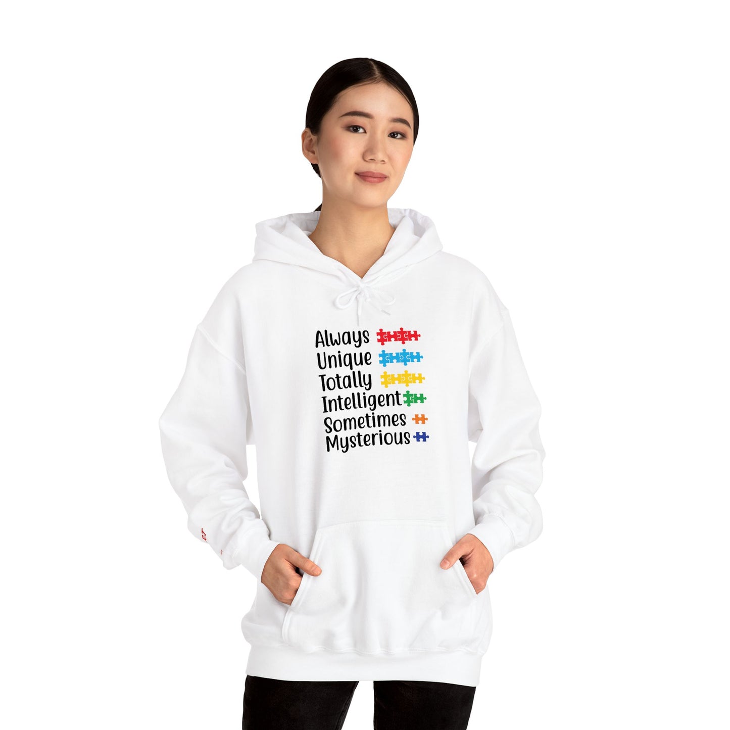 Autism Puzzle Piece Hoodie – Always Unique Design | Inclusive Unisex T-Shirt | Awareness Apparel