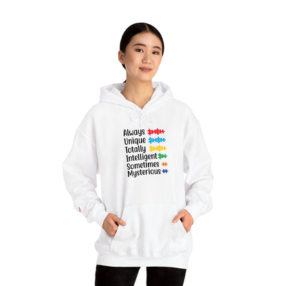 Autism Puzzle Piece Hoodie – Always Unique Design | Inclusive Unisex T-Shirt | Awareness Apparel