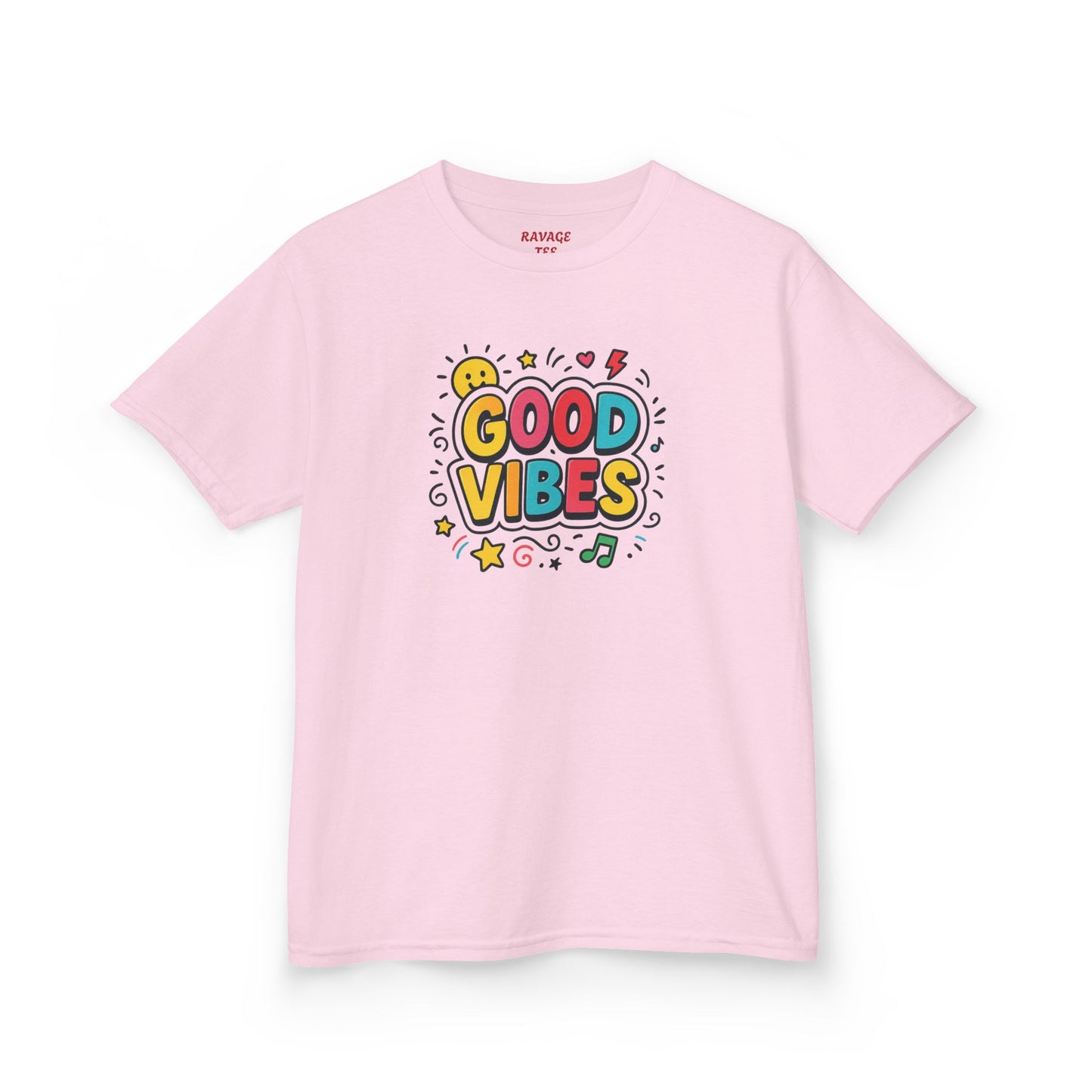 Kids Good Vibes T-Shirt – Fun Graphic Tee with Positive Message, Cool Summer Outfit, Birthday Gift for Children