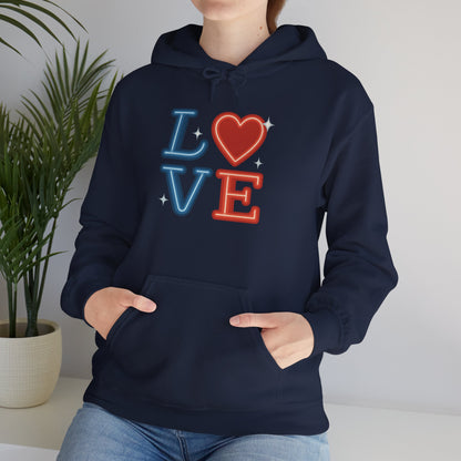 Unisex Hooded Sweatshirt with 'LOVE' Design - Cozy Gift for Friends, Valentine's Day, Casual Wear, Relaxation, Everyday Use