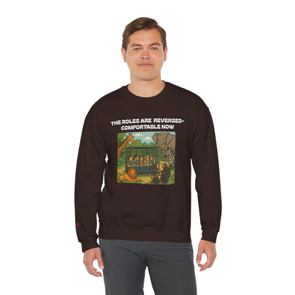 Reversal of Roles-Fun Animal Crewneck Sweatshirt, Unisex Sweatshirt