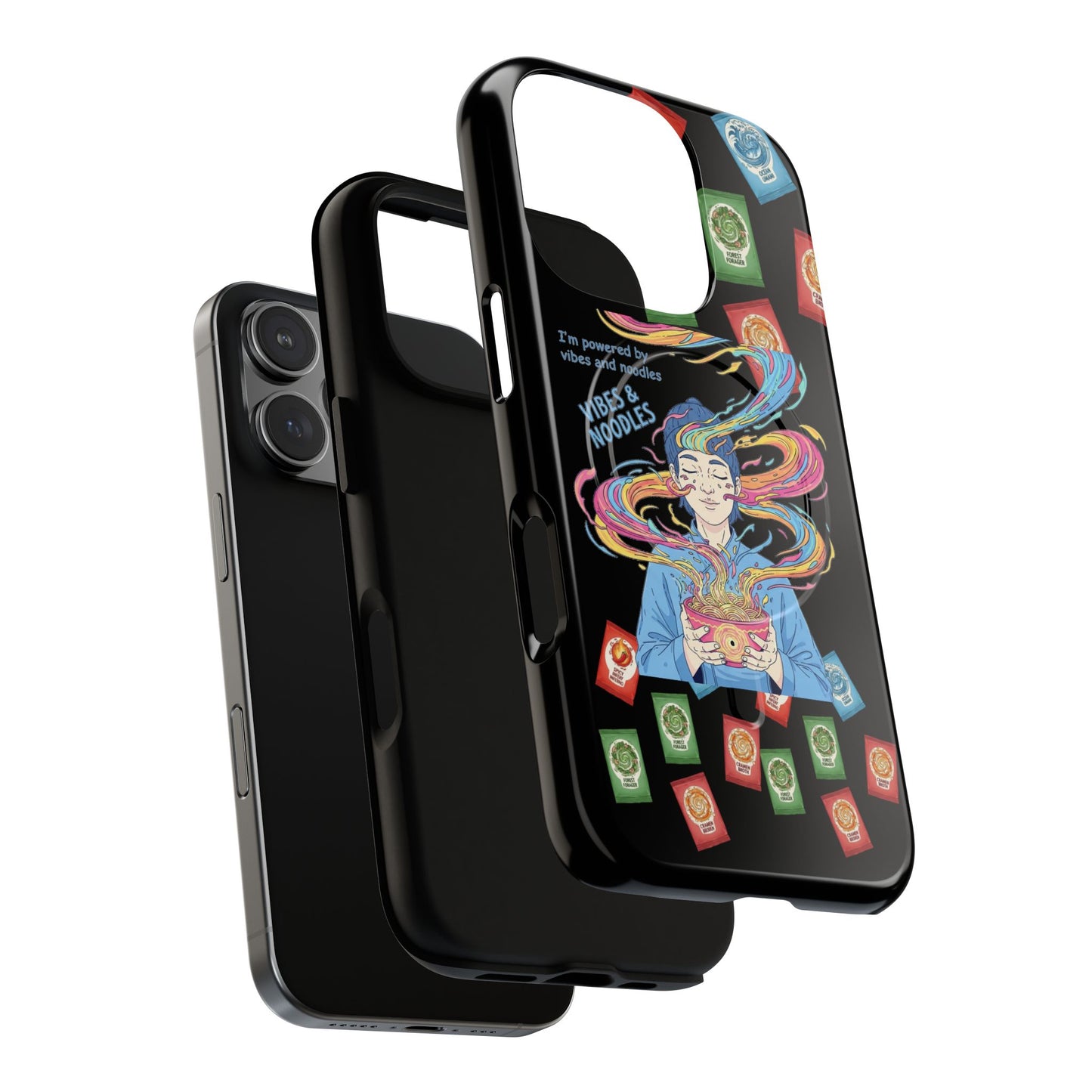 Noodle Lover Phone Case: Vibrant Cute Foodie Magnetic Anime Style