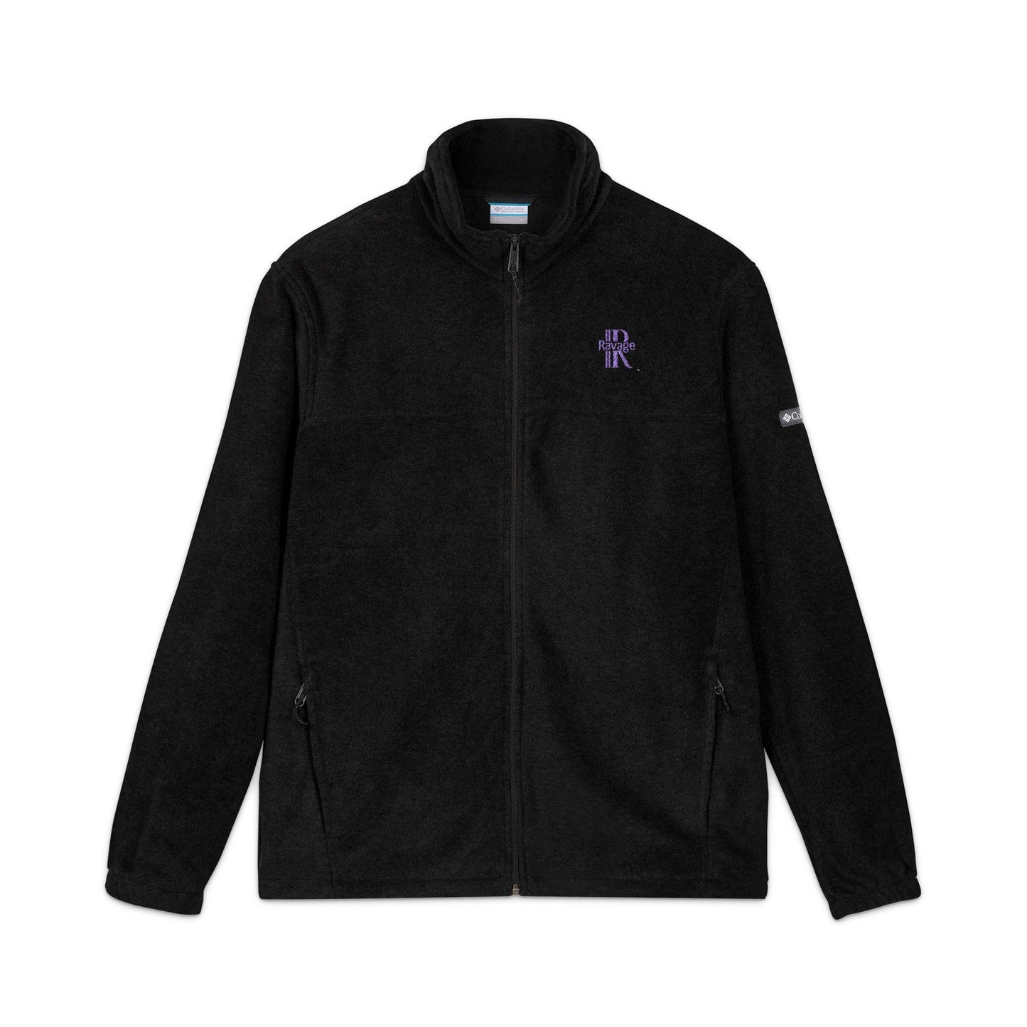 Ravage Charcoal Fleece Jacket — Purple Embroidered Logo