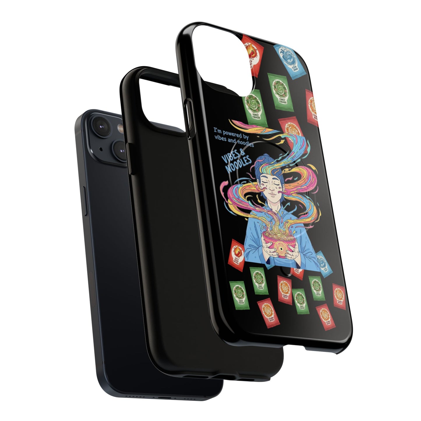 Noodle Lover Phone Case: Vibrant Cute Foodie Magnetic Anime Style