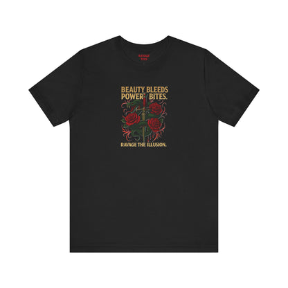 "Beauty Bleeds" Tee: Dark Aesthetic Unisex Graphic T-Shirt
