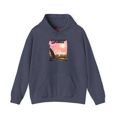 Surf California Hoodie – Relaxed Vibe for Beach Lovers, Perfect for Summer, Gift for Surfers, Comfortable Surfing Apparel, Unisex Sweatshirt